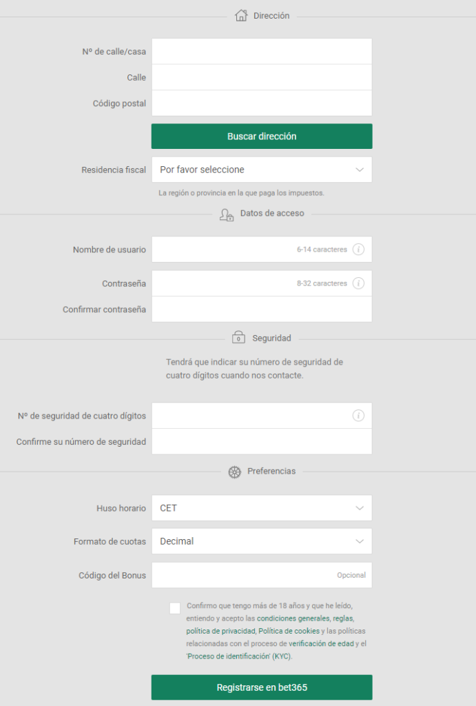 registrarse en bet365 con telefono movil