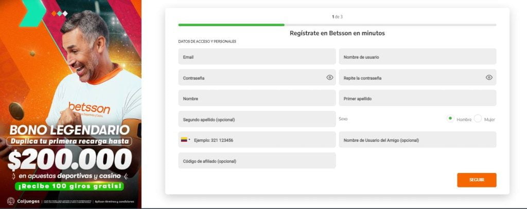 betsson bonos colombia