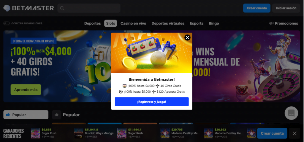 betmaster bono casino