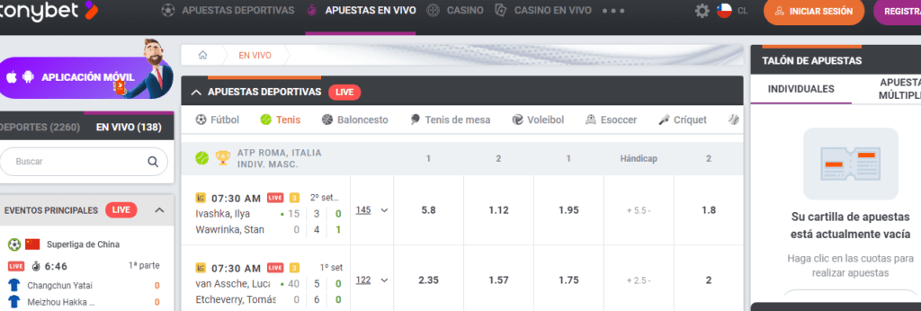 tonybet chile