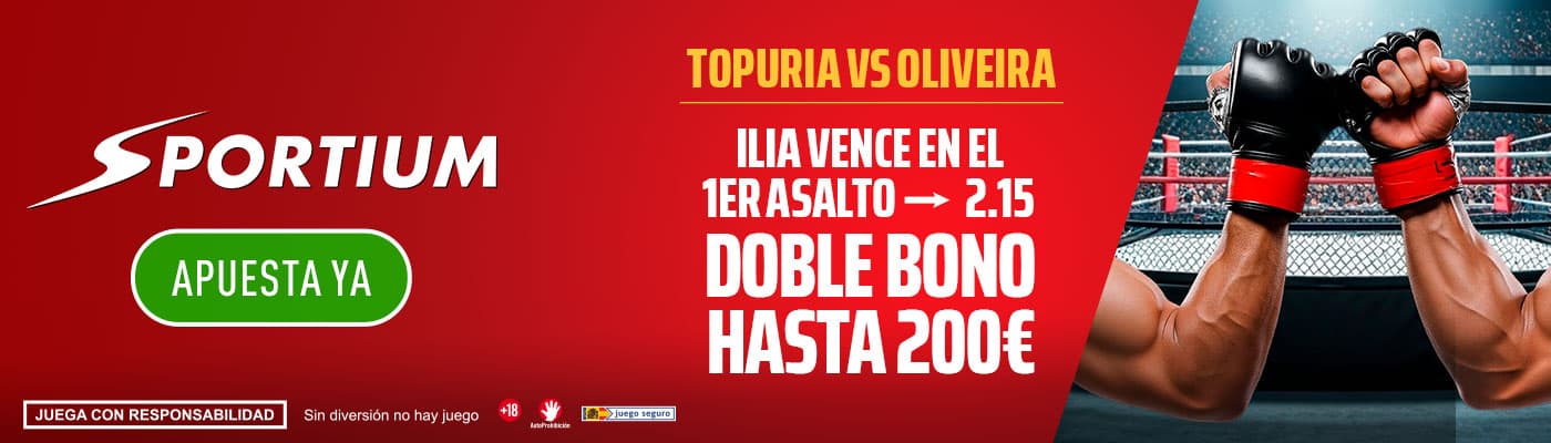 Supercuota Sportium Topuria vs Oliveira