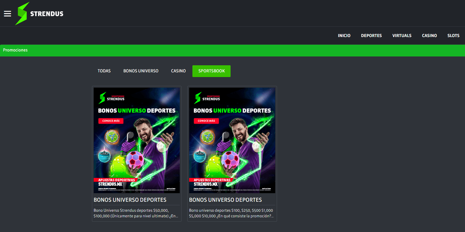 STRENDUS bono apuestas deportivas